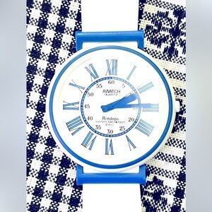 ARMITRON Rare Vintage 1990s AWATCH Quartz Analog Water Resistance 100 White Blue
